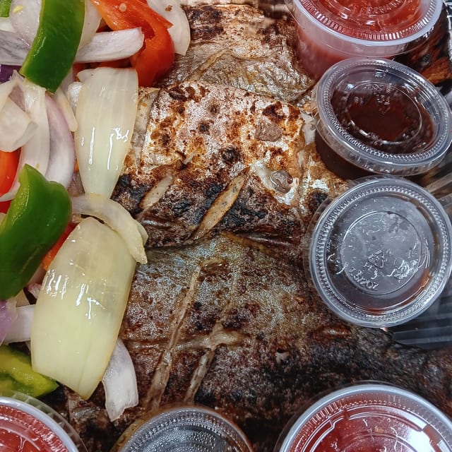 Grilled Pompano/Pepper/Shito.
