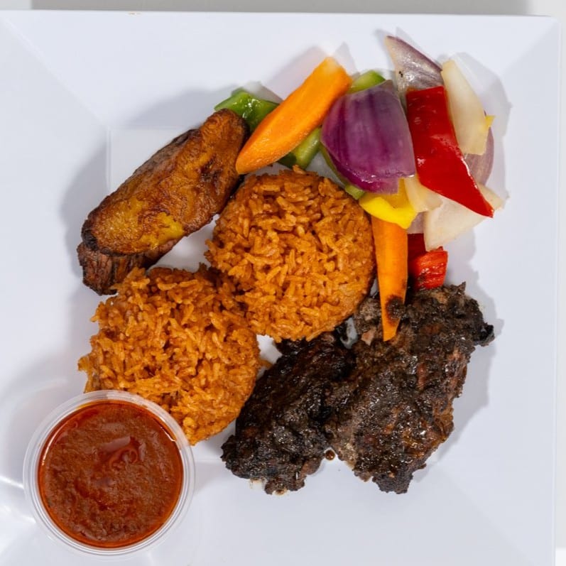 Jollof/Jerk Chkn/Plantain.