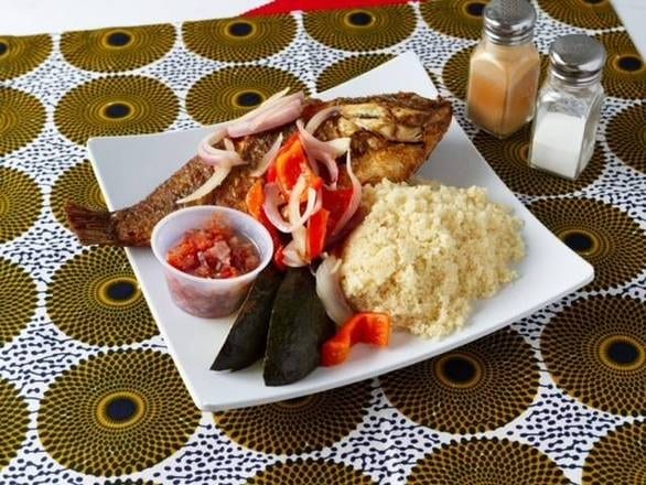 Attieke with Grilled Tilapia.