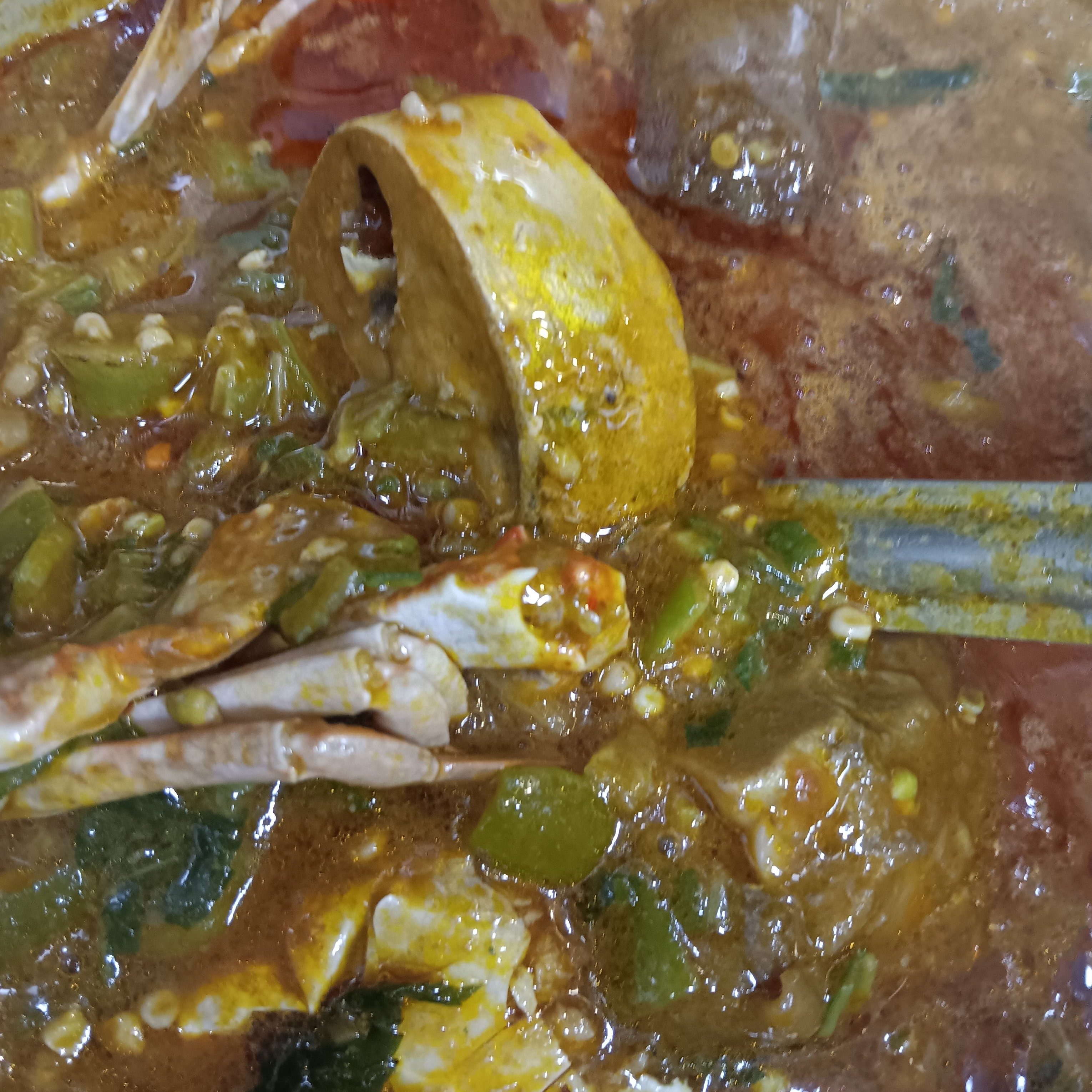Okra Soup/Mackerel/Crab.